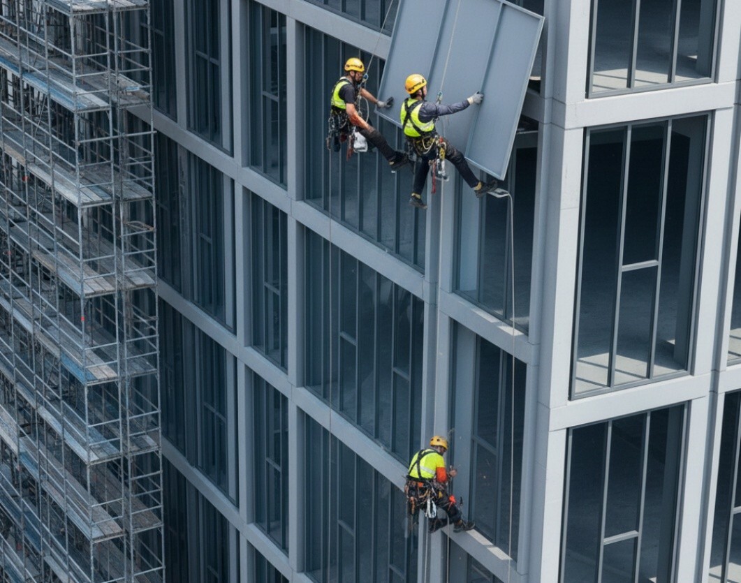 los trabajos verticales reducen tiempos y costes en obras en altura